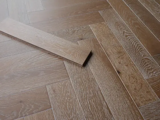 Smoked White Herringbone — Smoked Finish